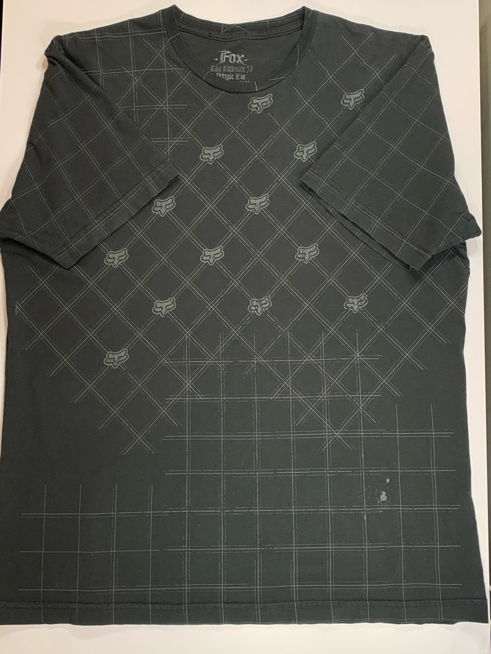 Fox Racing Shirt XL Black Made in USA The Ultimate 30 All Over Print AOP VTG Y2K